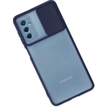 Solmazlar Online Galaxy M52 5g Kılıf Palm Buzlu Kamera Sürgülü Silikon - Lacivert