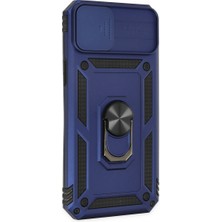 Solmazlar Online iPhone 14 Plus Kılıf Pars Lens Yüzüklü Silikon - Lacivert