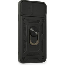 Solmazlar Online iPhone 11 Pro Max Kılıf Pars Lens Yüzüklü Silikon - Siyah