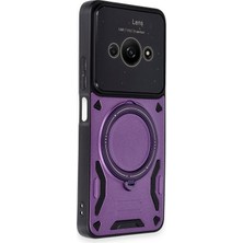 Solmazlar Online Poco C61 Kılıf Joy Lens Standlı Kapak - Mor