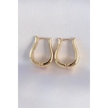 Solmazlar Online Pirinç Gold Renk Içi Boş Gül Küpe