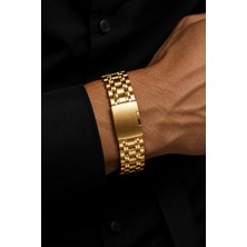 Sewor 20MM Çapında Ucu Kavisli Gold Renk Çelik Saat Kordonu