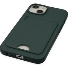 Solmazlar Online iPhone 14 Plus Kılıf Kelvin Kartvizitli Silikon - Koyu Yeşil