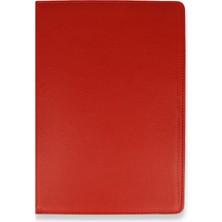 Solmazlar Online M10 Fhd Plus X606F Kılıf 360 Tablet Deri Kılıf - Kırmızı