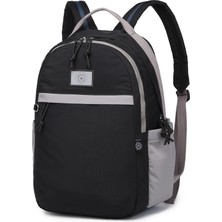 Smart Bags Büyük Boy Su Geçirmez Kumaş Renkli Okul Çantası Siyah/gri