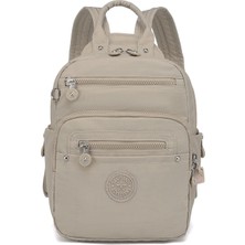 Smart Bags Günlük Küçük Boy Su Geçirmez Krınkıl Kumaş Kadın Sırt Çantası Bej
