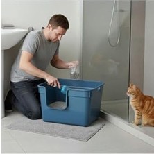Tanos Yarı Açık Kedi Tuvaleti 54X40X32 - Mavi