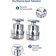 Paslanmaz Çelik Ayarlanabilir Musluk Ucu 2’li Set – Iç Montaj/dış Montaj (Dış Girişi)