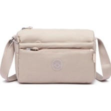 Smart Bags Günlük Küçük Boy Su Geçirmez Hafif Krınkıl Kumaş Kadın Çapraz Çanta Bej