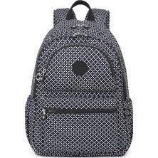 Smart Bags Büyük Boy Laptop Bölmeli Su Geçirmez Krınkıl Kumaş Okul Çantası Siyah/beyaz