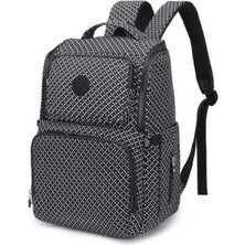 Smart Bags Büyük Boy Su Geçirmez Çok Cepli Anne ve Bebek Bakım Sırt Çantası Siyah/beyaz