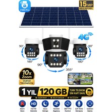 Sonreir RX95G Solar Güvenlik Kamerası Türkçe 4G Sim Kartlı PTZ Hareketli Gece Görüşlü Güneş Panelli Kamera 1 YIL 120GB DAHİL