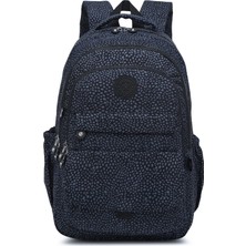 Smart Bags Büyük Boy Laptop Bölmeli Çok Cepli Su Geçirmez Krınkıl Kumaş Lise Okul Çantası Puantiye Siyah