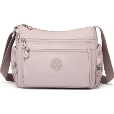 Smart Bags Orta Boy Çok Cepli Su Geçirmez Krınkıl Kumaş Kadın Omuz Çantası Kum