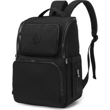 Smart Bags Büyük Boy Su Geçirmez Çok Cepli Anne ve Bebek Bakım Sırt Çantası Siyah