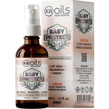 Easy Protect Doğal Ortam Spreyi 50 ml - Sivrisinek, Kene, Akar ve Haşerelere Karşı Doğal Koruma | 100% Pure Oil Blends | Palmarosa, Tarçın, Çay Ağacı