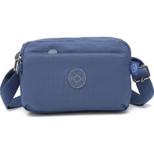 Smart Bags Günlük Küçük Boy Su Geçirmez Hafif Krınkıl Kumaş Kadın Omuz Çantası Mavi
