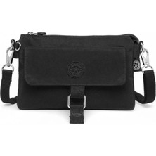 Smart Bags Günlük Minik Boy Su Geçirmez Krınkıl Kumaş Kadın Telefon ve Postacı Çantası Siyah
