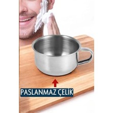 Renas Store Mey Ithalat® Paslanmaz Çelik Tıraş Tası Sabun Köpürtme Kasesi