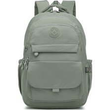 Smart Bags Büyük Boy Laptop Bölmeli Çok Cepli Su Geçirmez Krınkıl Kumaş Lise Okul Çantası Yeşil