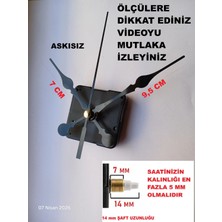 Cnr Shop Saat Mekanizması 14 mm Şaft Boyu Saat Motoru Sessiz Çalışır Akrep Yelkovan Saniye (Askısız)