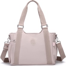 Smart Bags Günlük Orta Boy Su Geçirmez Krınkıl Kumaş Kadın Omuz Çantası Kum
