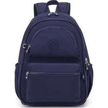 Smart Bags Büyük Boy Laptop Bölmeli Su Geçirmez Krınkıl Kumaş Okul Çantası Lacivert