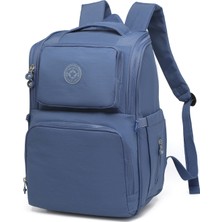 Smart Bags Büyük Boy Su Geçirmez Çok Cepli Anne ve Bebek Bakım Sırt Çantası Mavi