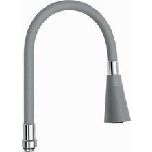 Esnek Silikon Musluk Başlığı, Kıvrılabilir ve Oynar Başlıklı, Renkli Musluk Uzatma Aparatı, Mutfak ve Banyo Bataryaları Için Ayarlanabilir Su Yönlendirici 52 cm (Gri)