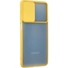 Solmazlar Online Galaxy M52 5g Kılıf Palm Buzlu Kamera Sürgülü Silikon - Sarı