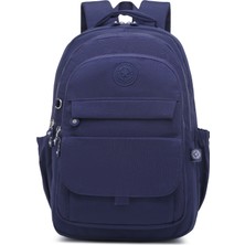 Smart Bags Büyük Boy Laptop Bölmeli Çok Cepli Su Geçirmez Krınkıl Kumaş Lise Okul Çantası Lacivert