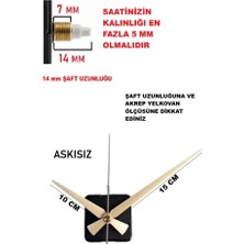 Cnr Shop Saat Mekanizması 14 mm Şaft Boyu Sessiz Çalışır Saat Makinesi Akrep-Yelkovan-Saniye-(Askısız)