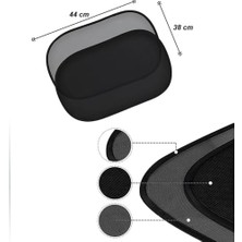 Araç Oto Yan Cam Vantuzlu Güneşlik Perde Seti (2 Parça) - Oto Güneş Koruması, Sıcaklık Azaltıcı ve Uv Işınlarına Karşı Koruyucu
