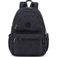 Smart Bags Büyük Boy Laptop Bölmeli Su Geçirmez Krınkıl Kumaş Okul Çantası Puantiye Siyah