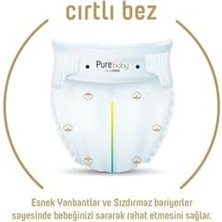 Pure Baby Organik Pamuklu Cırtlı Bez 3'lü Paket 1 Numara Yenidogan 192 Adet