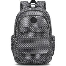 Smart Bags Büyük Boy Laptop Bölmeli Çok Cepli Su Geçirmez Krınkıl Kumaş Lise Okul Çantası Siyah/beyaz