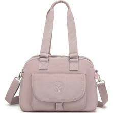Smart Bags Orta Boy Çok Cepli Su Geçirmez Hafif Krınkıl Kumaş Kadın Omuz Çantası Kum