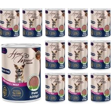 How Meow Yetişkin Köpek Biftekli Pate Yaş Mama 400 gr x 12 Adet