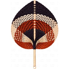 Naturel Dekor Bambu Kırmızı-Krem Palmiye Yaprağı, Japon Yelpazesi 30X40 Cm, Duvar Dekorasyon, Duvar Süsü, Iskandinav, Modern, Bohem