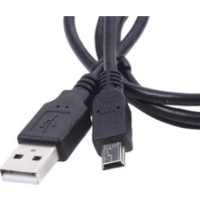 4575 Mini USB To USB Data Şarj Kablosu, Siyah