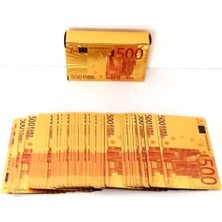 500 Euro Temalı Altın Renkli Oyun Kartları, Pişti ve 51 Oyunu Için, Özel Tasarım