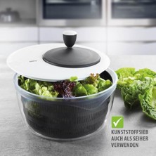 28170 Salata Kurutucu Rotare – Krank Tahrikli ve Süzgeçli – Su Için Entegre Dökme Ağzı – 3 Parça