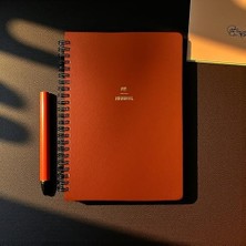 4 Aylık Hedef ve Egzersiz Planlayıcı Defter, A5 Spiralli, 132 Sayfa, Deri Kapak | Fit Journal (Turuncu)