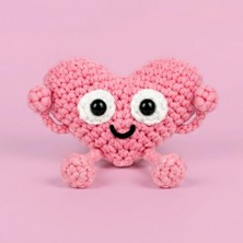 Kalp Amigurumi Örgü Öğrenme Kiti | Videolu Tığ Işi Amigurumi Kalp Örgü Seti