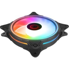Glare F50 38CFM 1200RPM 12CM 3p+4p Molex Soketli Kasa Soğutma Fanı 38CFM 1200RPM 12CM Gökkuşağı (Siyah)