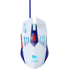 T-Wolf G560 Rgb Kablolu Gaming Mouse 3200 Dpı 6 Tuşlu LED Işıklı Oyuncu Mouse Beyaz