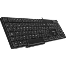 KB-517U Q Tuşlu Siyah 2 Metre Bakır Kablolu USB Standart Klavye (Q Klavye)