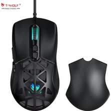 T-Wolf G520 Rgb Kablolu Gaming Mouse 12800 Dpı 7 Tuşlu Oyuncu Mouse Manyetik Kapaklı Siyah