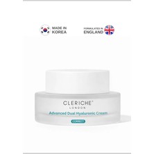 CLERICHE LONDON - Advanced Dual Hyaluronic Cream 50ML – Çift Moleküllü Hyaluronic Asit + Niacinamide + Adenosine – Anti Aging Yoğun Nemlendirici Krem – Made In Korea