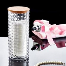 Ahşap Kapaklı 3'lü Organizer Set, Model Modern Pamukluk Düzenleyici Şık 3'lü Pamukluk Set - Şık ve Fonksiyonel Ahşap Kapaklı 3'lü Organizer Set